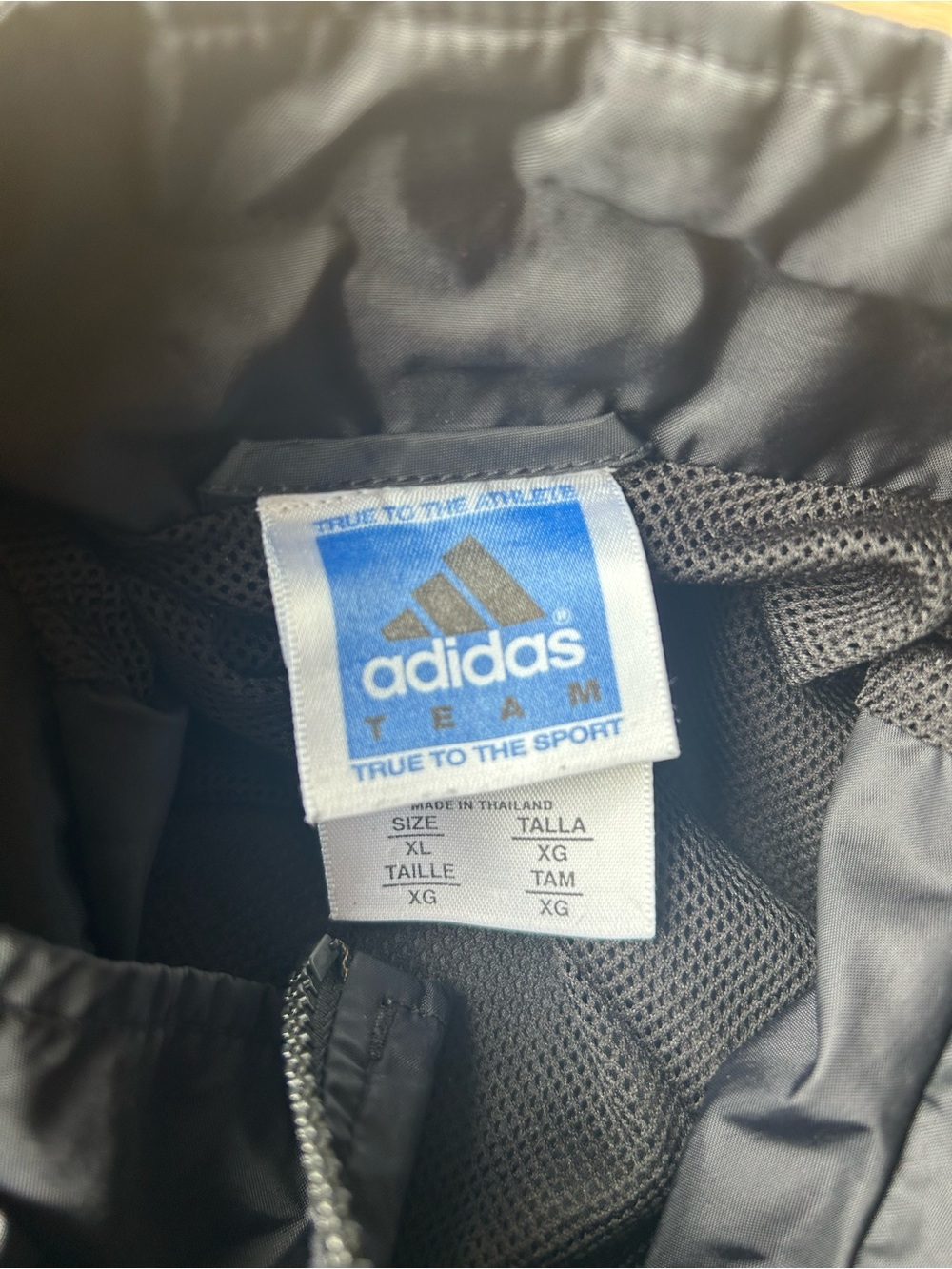 Vintage 90’s Y2K adidas Black Windbreaker Jacket with White 3-Stripes - Picture 3 of 3